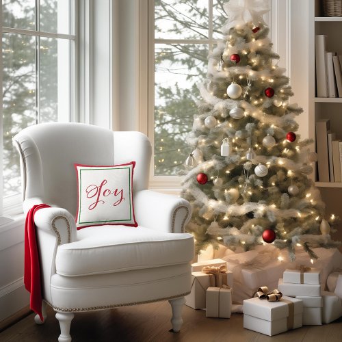 Joy Holiday Throw Pillow