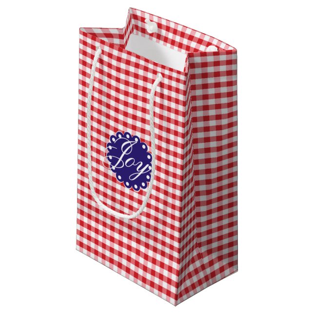 Joy Homemade Christmas Holiday Party Small Gift Bag (Front Angled)