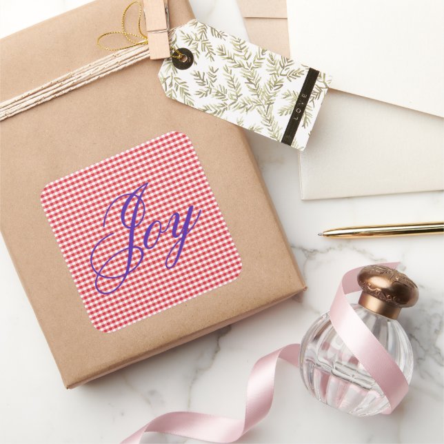 Joy Homemade Christmas Holiday Party Square Sticker (Gifting)