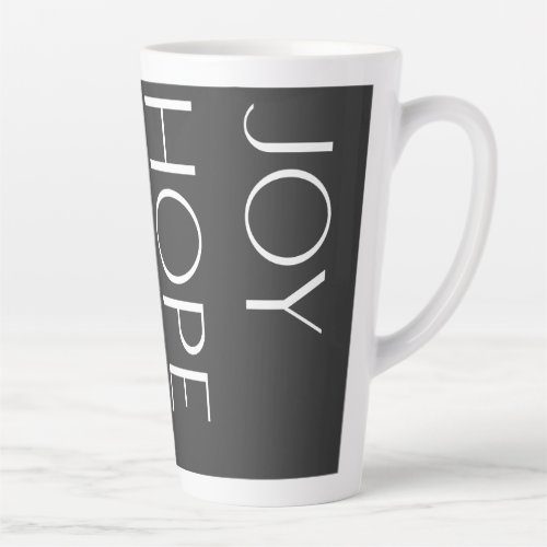 Joy Hope Love Peace Black Latte Mug