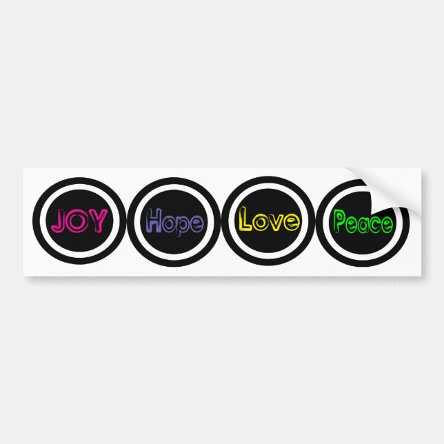 joy Hope Love Peace Bumper Sticker (Front)