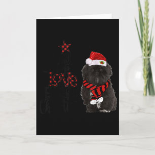 Joy Hope Love Peace Christmas Black Shih Tzus 2020 Card