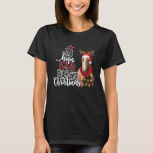 Joy Hope Love Peace Christmas Horse Santa Reideer T-Shirt