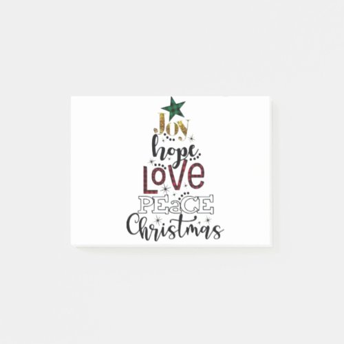 Joy Hope Love Peace Christmas Post_it Notes