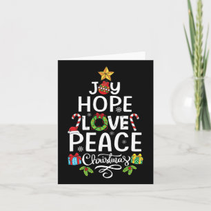 Joy Hope Love Peace Christmas Tree Family Xmas Men Card