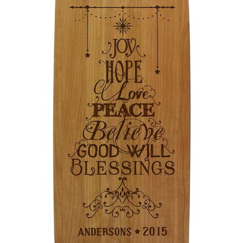 Joy Hope Love Peace Family Name Cutting Board