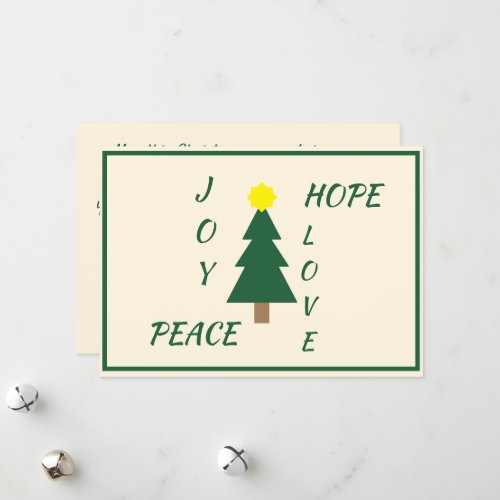 Joy Hope Peace and Love Flat Holiday Card