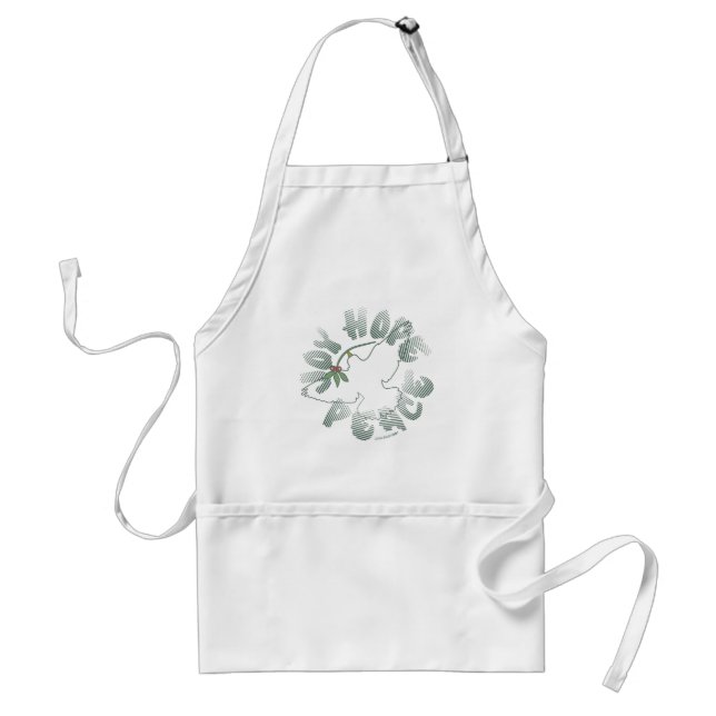Joy Hope Peace Dove Holiday Adult Apron (Front)