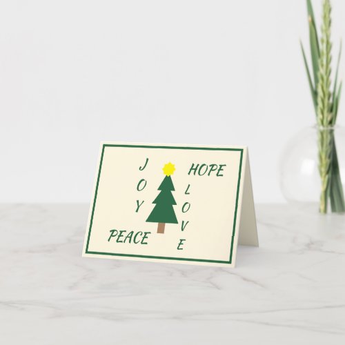 Joy Hope Peace Love Christmas Folded Holiday Card