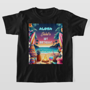 Joy hula Luau Surf aloha hawaiian 1st birthday T-Shirt