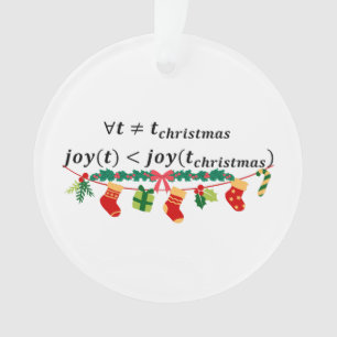 Joy in christmas is always greater, math christmas ornament