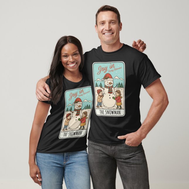Joy in Every Moment Snowman & Kids Christmas  T-Shirt (Unisex)