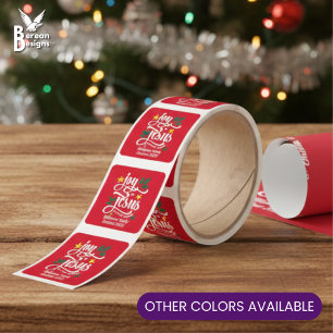 Joy in Jesus Christian Christmas Family Name Square Sticker