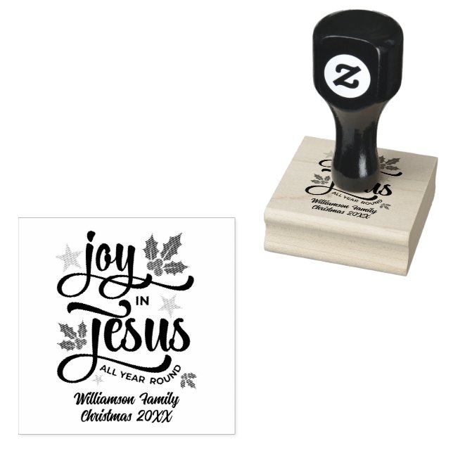 JOY IN JESUS Personalized Christian Christmas   Rubber Stamp (Stamped)