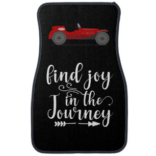 Joy in the Journey Quote Red Vintage Sports Car Car Floor Mat