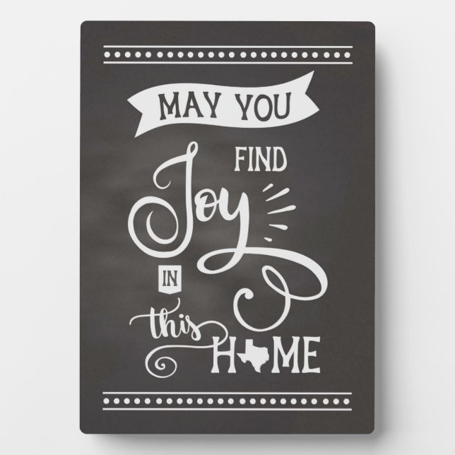 Joy in this Home Texas Style - Chalkboard Plaque (Front)