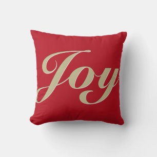 Joy in Vintage Cranberry Throw Pillow