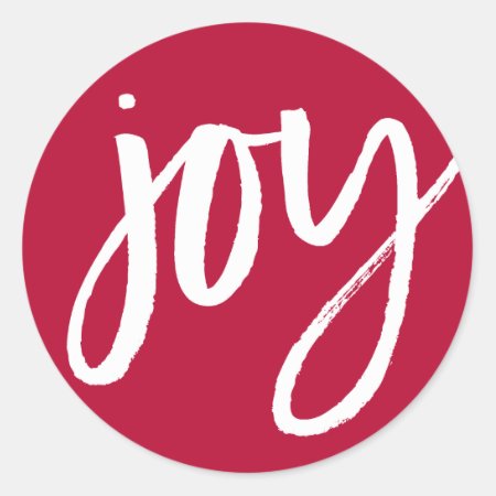 Joy In White Classic Round Sticker