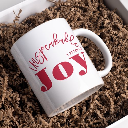 Joy Inspirational Christian Modern Red Typography  Coffee Mug