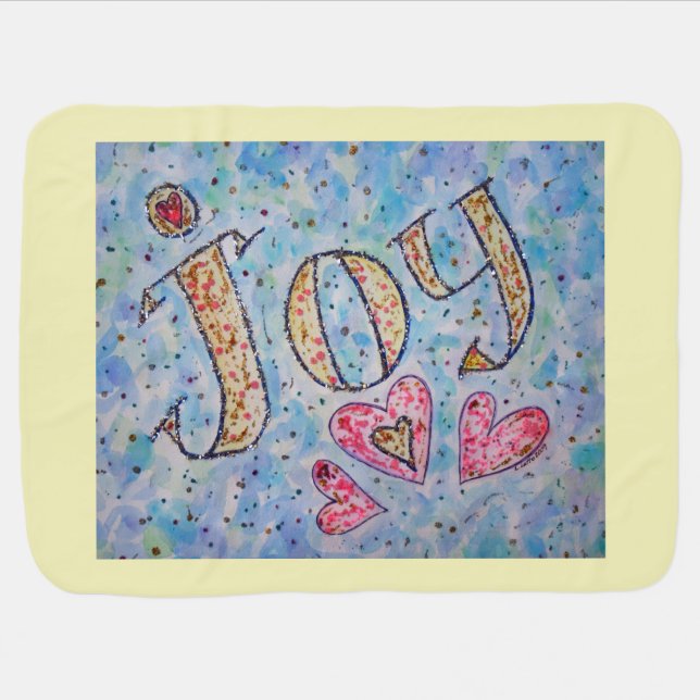 Joy Inspirational Word Art Soft Baby Blanket (Horizontal)