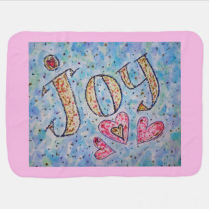 Joy Inspirational Word Art Soft Baby Blanket