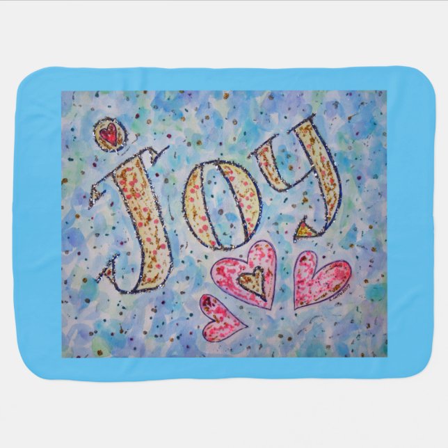 Joy Inspirational Word Art Soft Blanket (Horizontal)