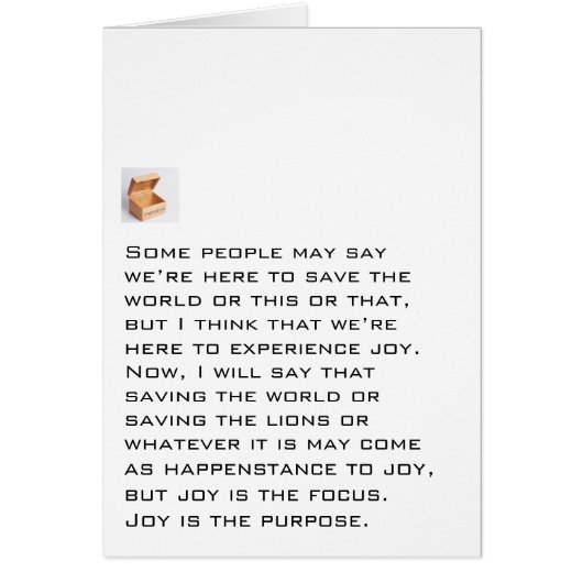Joy Is The Purpose Cards (Front)