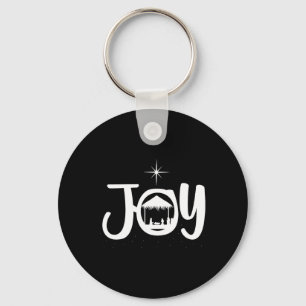 Joy Jesus Nativity Scene Cool Christmas Apparel Keychain