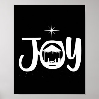 Joy Jesus Nativity Scene Cool Christmas Apparel  Poster