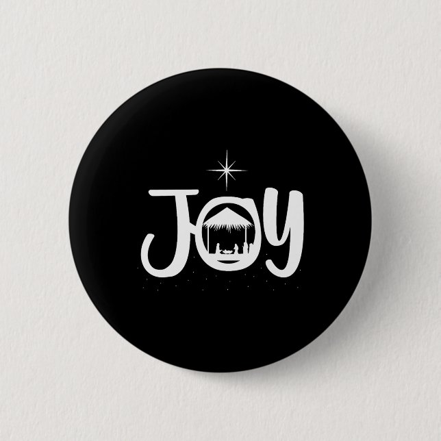 Joy Jesus Nativity Scene Cool Christmas Xmas Chris Button (Front)