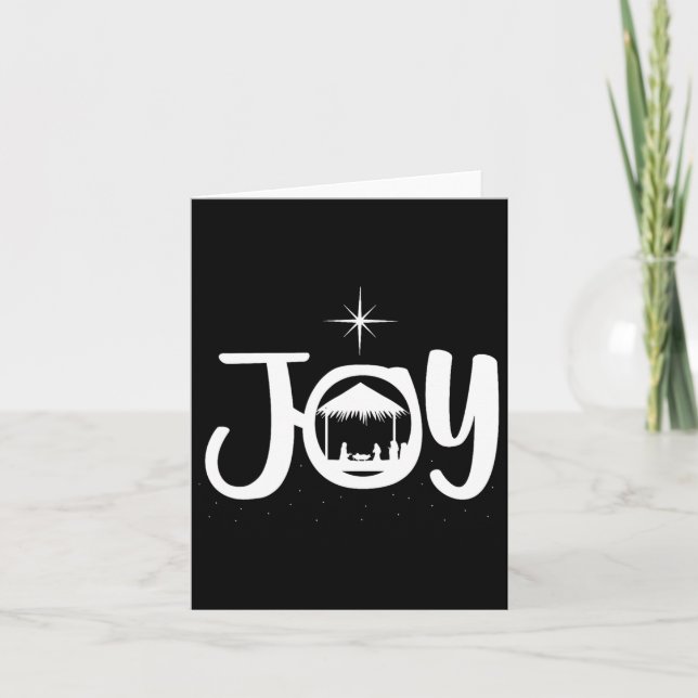 Joy Jesus Nativity Scene Cool Christmas Xmas Chris Card (Front)