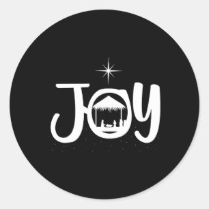 Joy Jesus Nativity Scene Cool Christmas Xmas Chris Classic Round Sticker