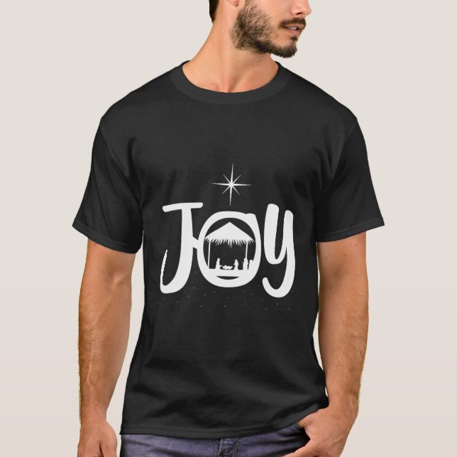 Joy Jesus Nativity Scene Cool Christmas Xmas Chris T-Shirt (Front)