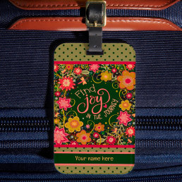 Joy Journey Personalized Name Inspirivity Floral  Luggage Tag