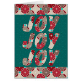 Joy, Joy, Joy Christmas Greeting Card (Front)