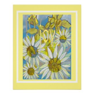 Joy, Joy, Joy Daisy and Daffodil Dreaming Poster
