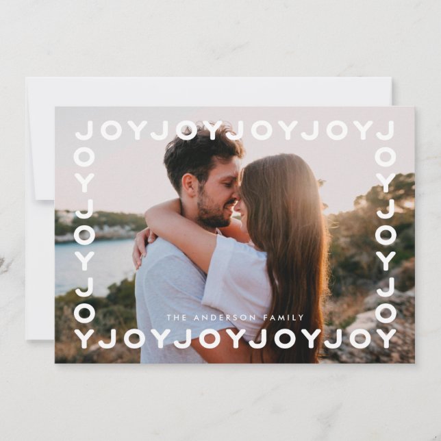 Joy Joy Joy Frame Holiday Christmas Photo Card (Front)