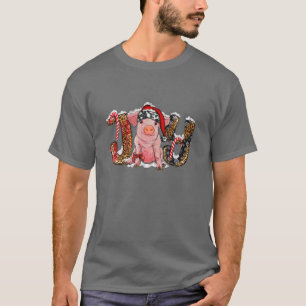 Joy Joy Joy Joy Joy Christmas With Cute Pig With S T-Shirt