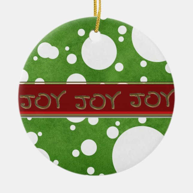 JOY-JOY-JOY Photo Christmas Ornament Template (Front)