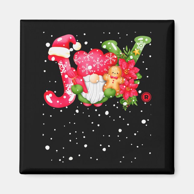 Joy - Joyful Gnome - Cute Christmas  Magnet (Front)