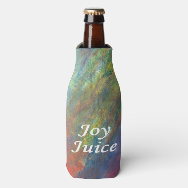 Joy Juice | Script Adult Alcohol Beverage Humor Bottle Cooler (Bottle Front)