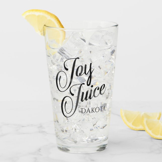 Joy Juice | Script Adult Alcohol Humor with Name Glass (Front Ice)