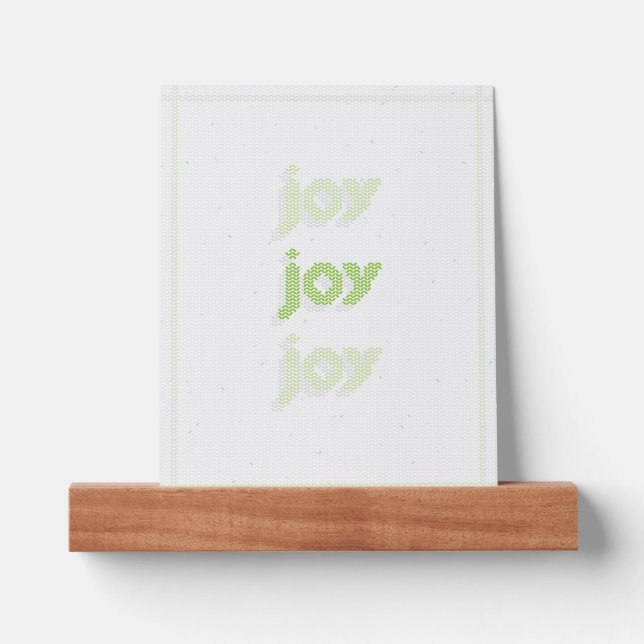 Joy Knit Wall Art on Shelf (Front)