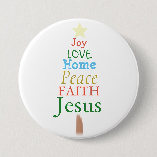 Joy, Love, Jesus, Christmas Tree Button (Front)