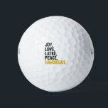 Joy Love Latkes Peace Hanukkah Funny Jewish Golf Balls<br><div class="desc">funny, jewish, latke, gift, birthday, chanukah, jew, holiday, menorah</div>