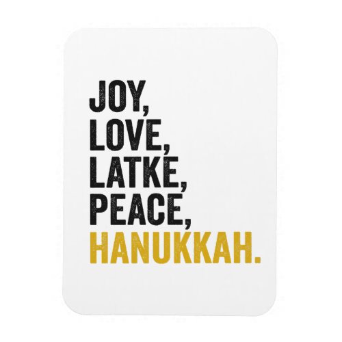Joy Love Latkes Peace Hanukkah Funny Jewish Magnet