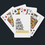 Joy Love Latkes Peace Hanukkah Funny Jewish Poker Cards<br><div class="desc">funny, jewish, latke, gift, birthday, chanukah, jew, holiday, menorah</div>