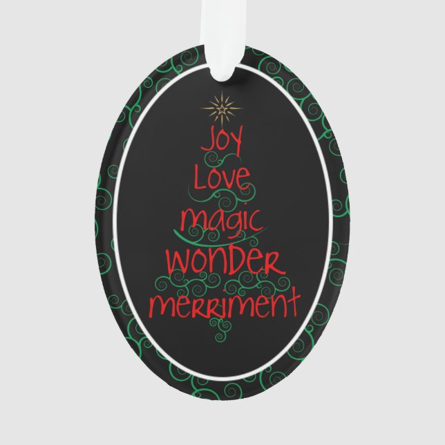 Joy • Love • Magic • Wonder • Merriment Ornament (Back)
