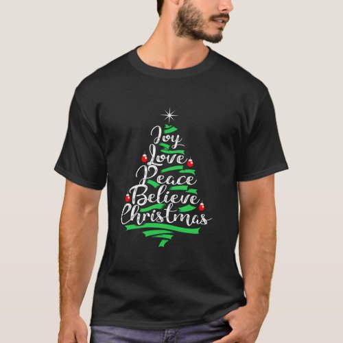 Joy Love Peace Believe Christmas Long Sleeve Shirt