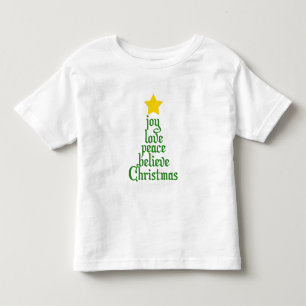 Joy, Love, Peace, Believe, Christmas Toddler T-shirt